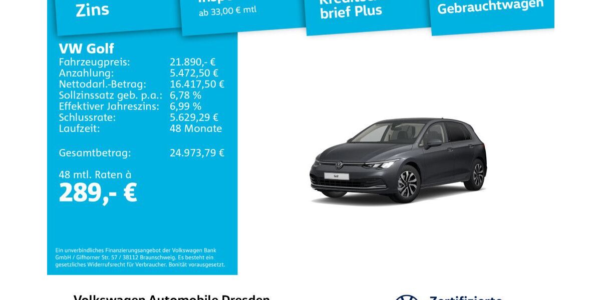 VW Golf 47.920 km 21.890 &euro; Dresden 01169