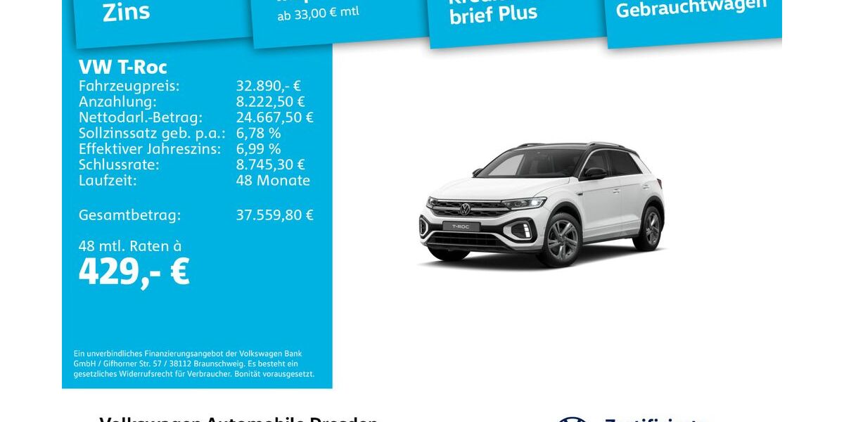 VW T-Roc 13.741 km 32.890 &euro; Dresden 01067