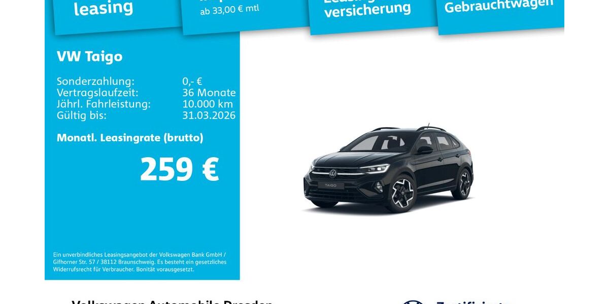 VW Taigo 3.038 km 25.890 &euro; Dresden 01067