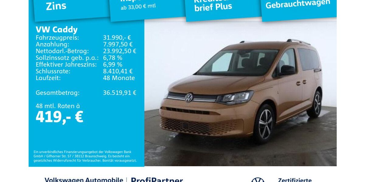VW Caddy 7.596 km 31.285 &euro; Dresden 01067