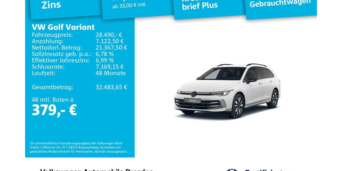 VW Golf 16.448 km 28.490 &euro; Dresden 01067