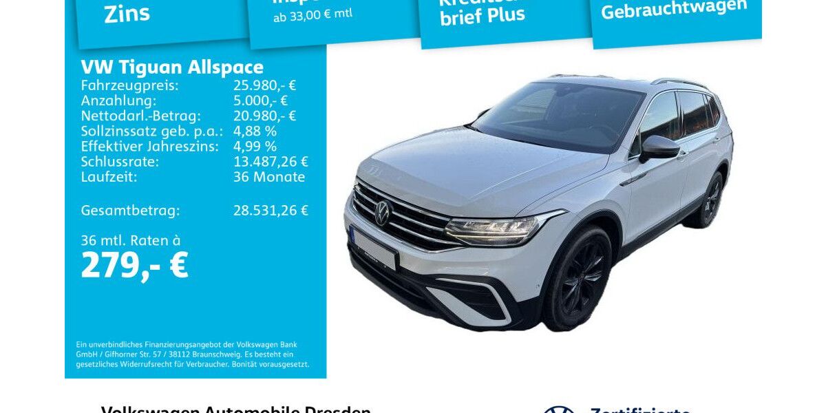 VW Tiguan Allspace 128.704 km 24.980 &euro; Dresden 01169