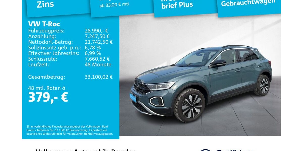 VW T-Roc 13.982 km 27.890 &euro; Dresden 01067
