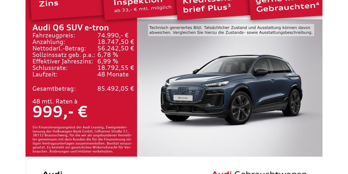 Audi Q6 e-tron 12.528 km 70.990 &euro; Dresden 01067