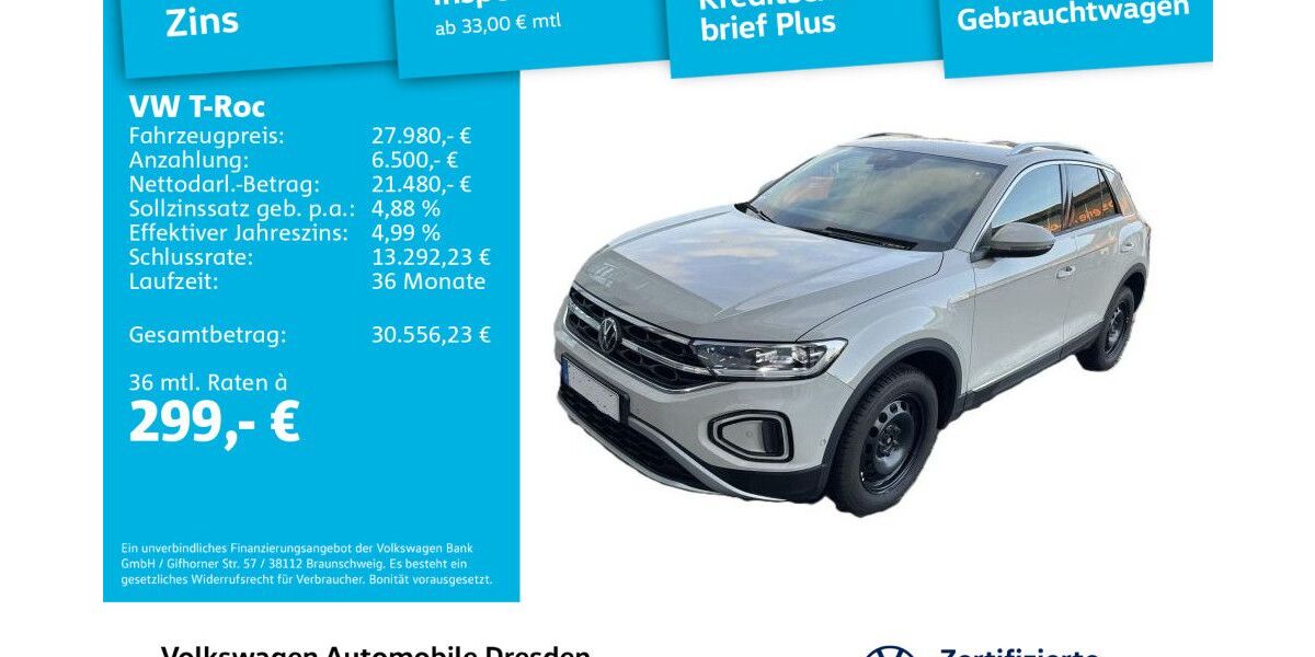 VW T-Roc 34.559 km 26.890 &euro; Dresden 01169