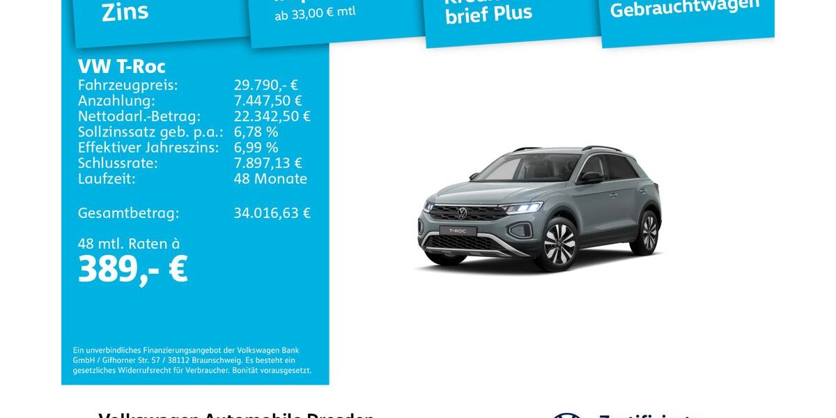 VW T-Roc 15.746 km 29.790 &euro; Dresden 01169