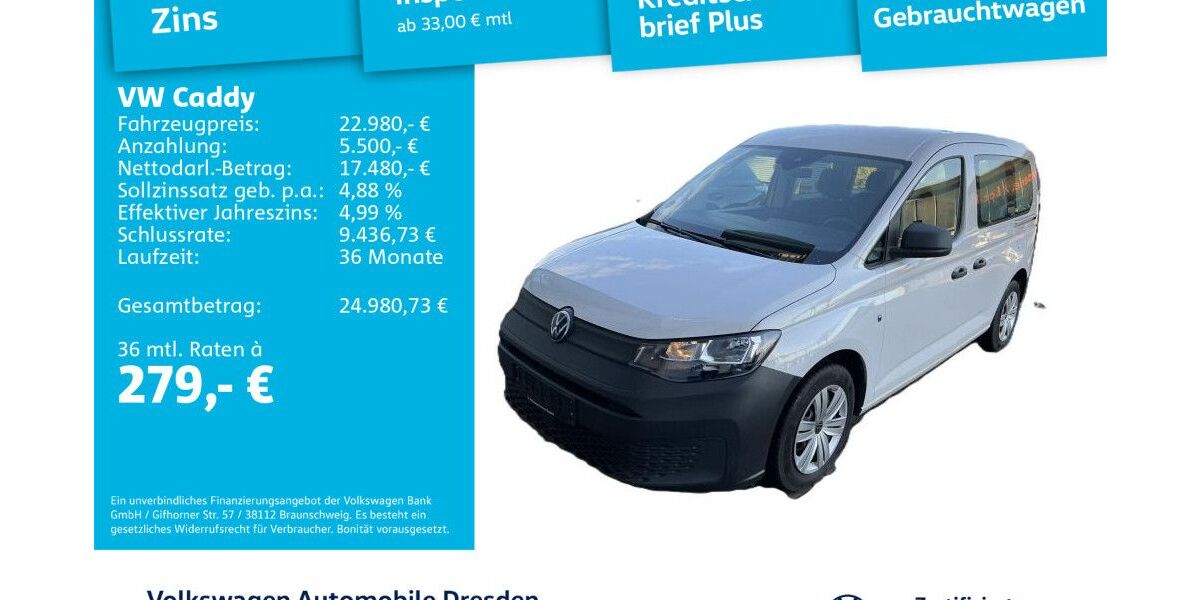 VW Caddy 63.166 km 21.980 &euro; Dresden 01169