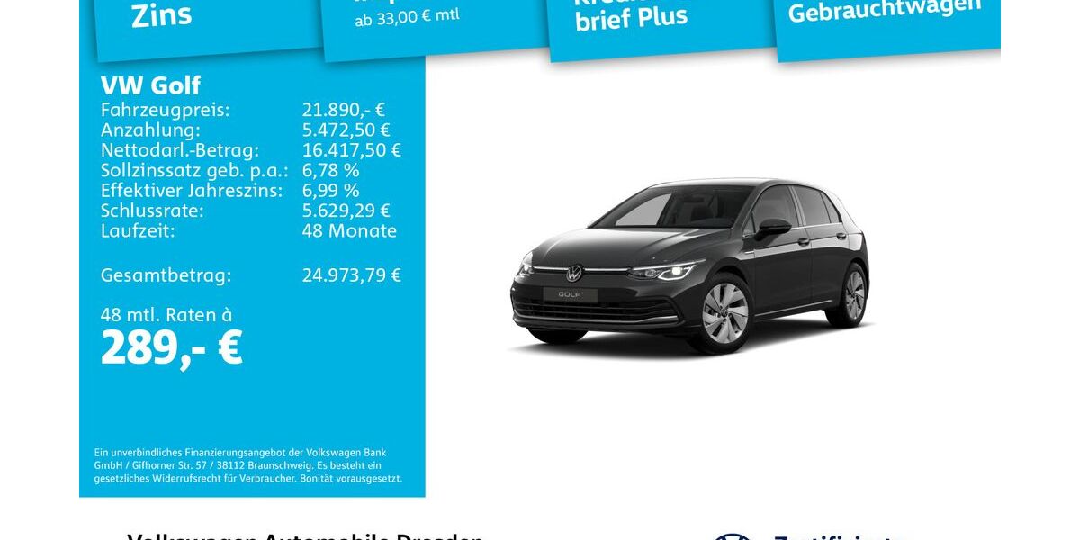 VW Golf 18.372 km 21.890 &euro; Dresden 01067