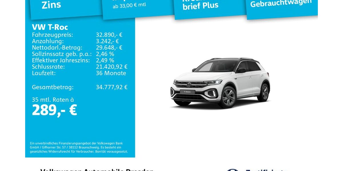 VW T-Roc 13.749 km 31.890 &euro; Dresden 01067