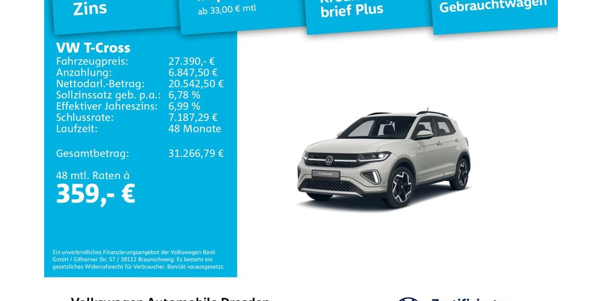 VW T-Cross 5.395 km 26.890 &euro; Dresden 01067