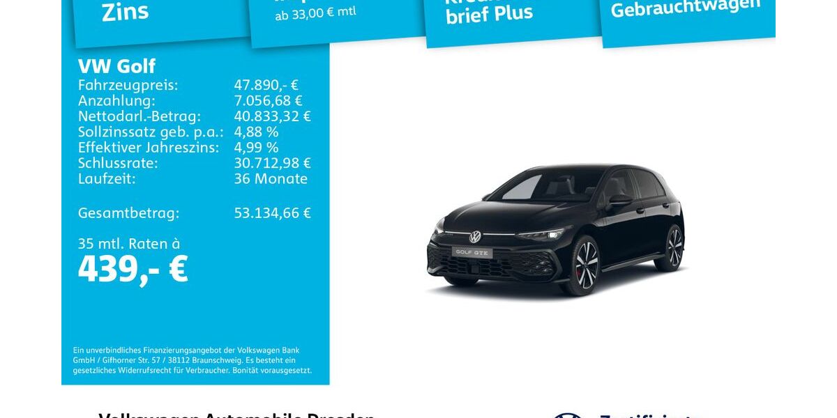 VW Golf 6.580 km 47.890 &euro; Dresden 01169