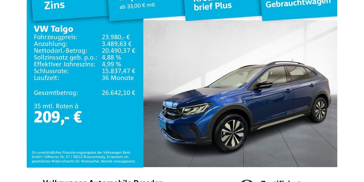 VW Taigo 12.345 km 22.980 &euro; Dresden 01169