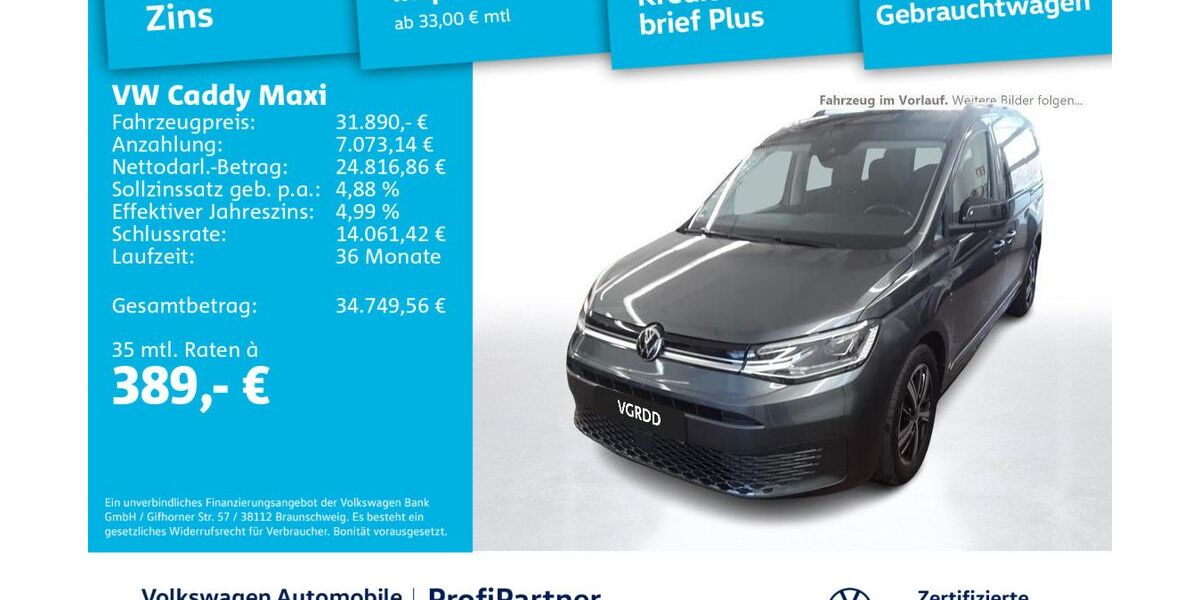 VW Caddy Maxi 55.262 km 28.890 &euro; Dresden 01067