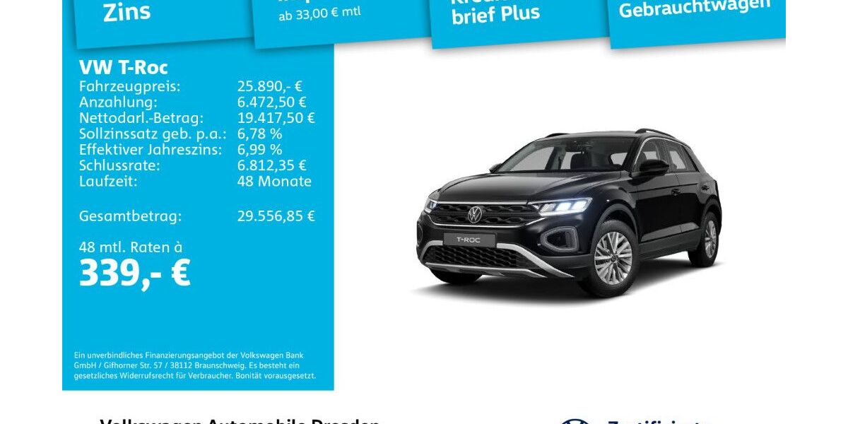 VW T-Roc 14.087 km 25.890 &euro; Dresden 01067