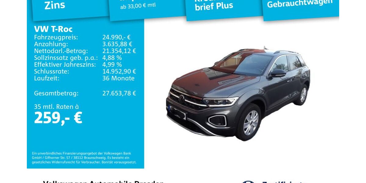 VW T-Roc 32.729 km 24.990 &euro; Dresden 01067