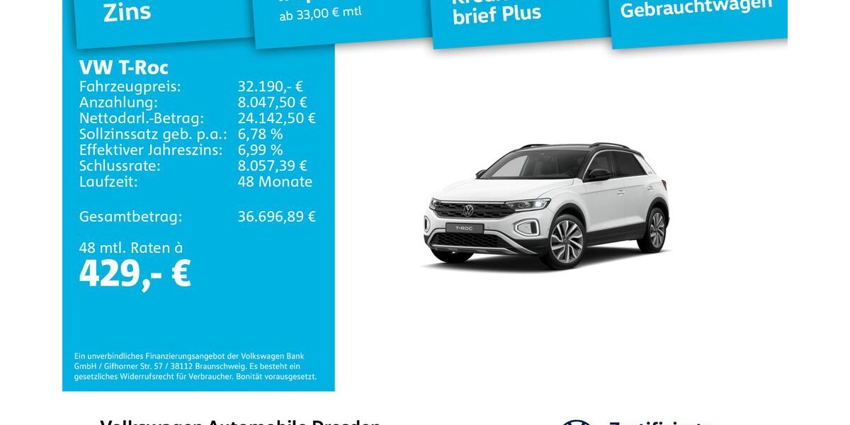 VW T-Roc 9.275 km 31.450 &euro; Dresden 01067