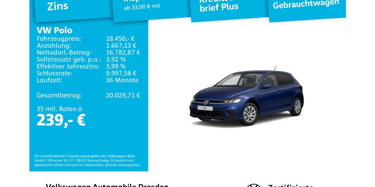 VW Polo 14.586 km 17.980 &euro; Dresden 01169