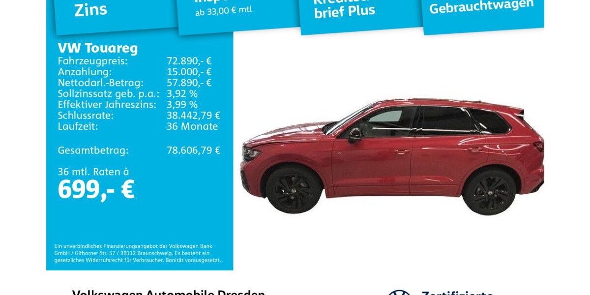 VW Touareg 16.237 km 70.890 &euro; Dresden 01169
