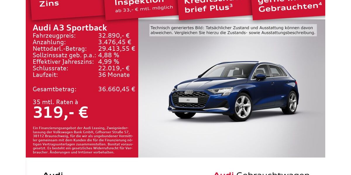 Audi A3 3.631 km 32.890 &euro; Dresden 01067