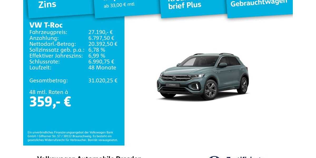 VW T-Roc 20.793 km 26.990 &euro; Dresden 01067