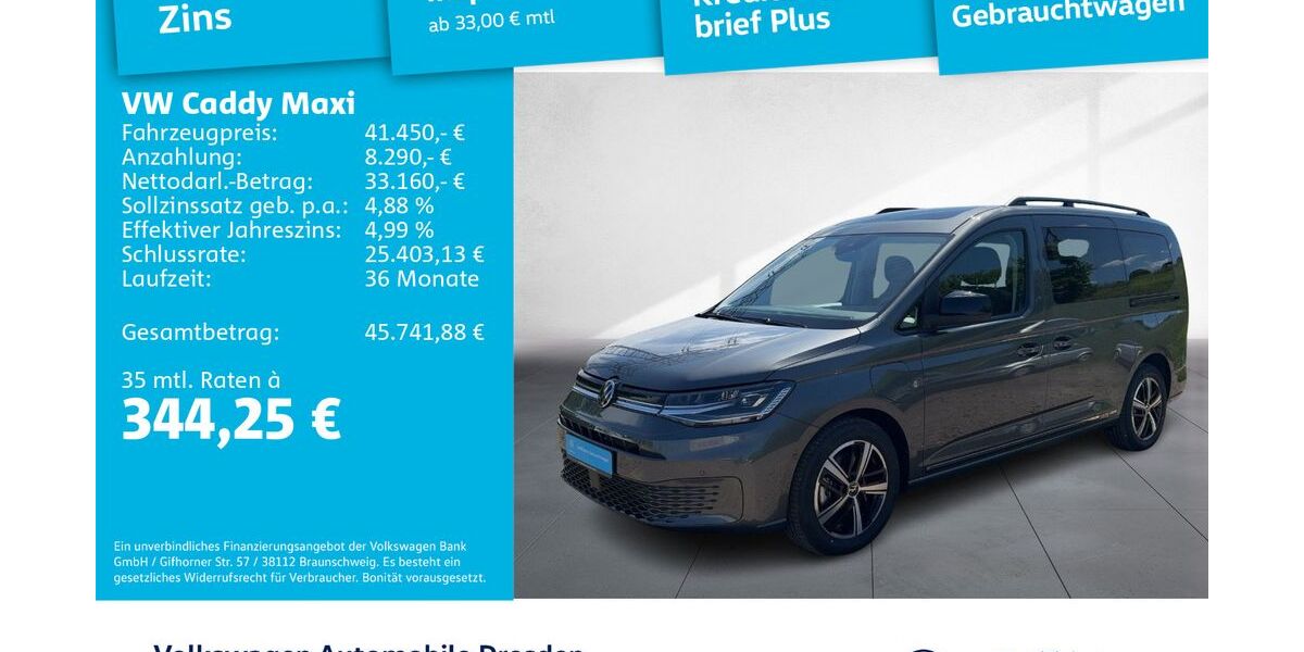 VW Caddy Maxi 15.061 km 41.450 &euro; Dresden 01169