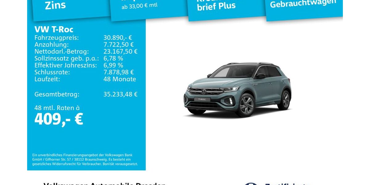 VW T-Roc 15.261 km 30.890 &euro; Dresden 01067